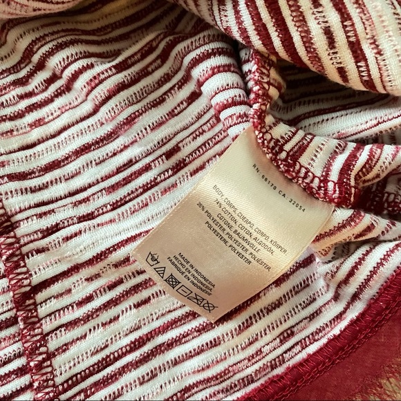 VANESSA VIRGINIA Red White Indira Striped Knit Tank Sleeveless Blouse - Picture 6 of 10